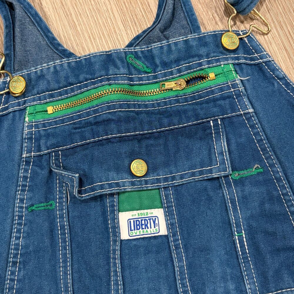 Vintage 90s Liberty Overalls Mens Size 36x27.5 Blue Denim Bib Workwear Overalls - Picture 2 of 7